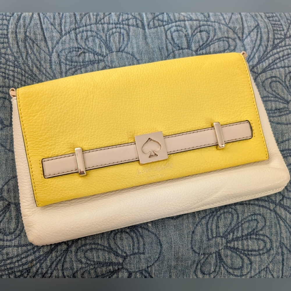Kate Spade Two-Tone Yellow and Cream Clutch